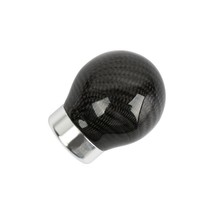 Real Carbon Fiber Black/Silver Ball Manual Car Gear Shift Knob Shifter U... - $20.88
