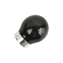 Real Carbon Fiber Black/Silver Ball Manual Car Gear Shift Knob Shifter U... - £16.33 GBP