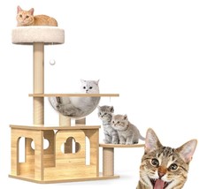 (35&quot;) Sturdy Cute Cat Towers Condo with Acrylic Space Capsule Cat Bed - £43.92 GBP