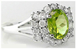 Designer !! 1.00ct Diamond Peridot Solid Gold Lovely Cute Wedding Ring UK0320 - £736.44 GBP