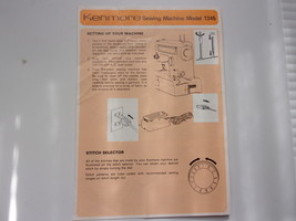 Vintage Kenmore Sewing Machin Model 1345 Instruction Sheet  - $4.99