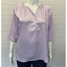 Sioni 3/4 Sleeve Lavender and Black Polka Dot V Neck Blouse NWT Size M and L - £23.54 GBP