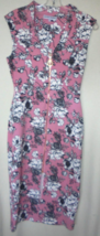 Almost Famous Women&#39;s Dress Size Medium Floral Sleeveless Full Zip Pink ... - £6.90 GBP