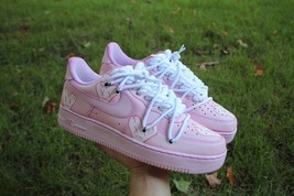 Custom Pink Broken Heart Air Force 1s – Light Pink AF1s with White Chunk... - $224.99