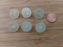 ???Six 7/8&quot; Round Shank Ivory Buttons w/Gloss Mother of Pearl Finish Fre... - £6.70 GBP