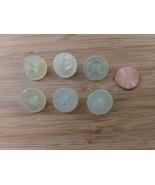 ???Six 7/8&quot; Round Shank Ivory Buttons w/Gloss Mother of Pearl Finish Fre... - £6.34 GBP