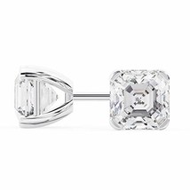 14k White Gold Asscher Shape Diamond Stud Earrings .50 Carats - £1,329.05 GBP