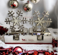 Sleigh Hill Christmas Stocking Hangers Set of 2 Snowflakes Rhinestones M... - £50.23 GBP