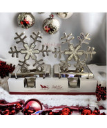 Sleigh Hill Christmas Stocking Hangers Set of 2 Snowflakes Rhinestones M... - £49.70 GBP