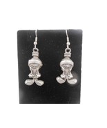 Vintage Pewter Marvin the Martian Drop Earrings Signed - £14.66 GBP