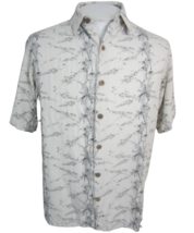 Caribbean Men Hawaiian camp shirt p2p 23 M aloha luau tropical palm tree vintage - £19.34 GBP