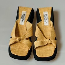 AMERICAN EAGLE Shoes Wedge Slides Platform Raffia Sandals Women&#39;s Size - £9.19 GBP
