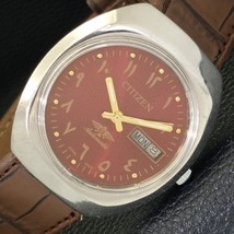 VINTAGE CITIZEN AUTOMATIC 8200 JAPAN MENS MAROON COLOR DIAL WATCH a434827-1 - $24.99