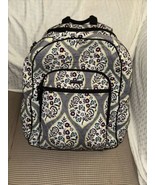 Vera Bradley Iconic Campus Tech Laptop Backpack Gray Heritage Leaf - $904.75 MXN