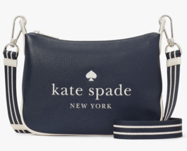Kate Spade Rosie Crossbody Navy Blue Leather Bag KF379 Logo Purse NWT $3... - $127.70