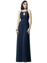 Dessy 2906...Full Length, Halter, Chiffon dress....Midnight Blue...Size ... - £73.78 GBP