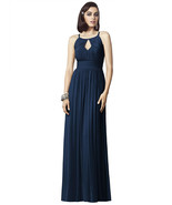 Dessy 2906...Full Length, Halter, Chiffon dress....Midnight Blue...Size ... - $1,790.66 MXN
