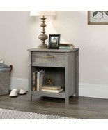 Sauder Cannery Bridge Open Night Stand Grey Open Shelf Drawer Metal Runn... - $151.99