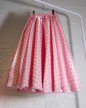 BARBIE PINK Party Skirts Pink Polka Dot Skirt Glossy Satin Holiday Skirt Outfit  image 4