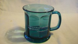 1 Corinthians 13:12 Biblical Quote Blue Glass Coffee or Drink Mug - $20.00