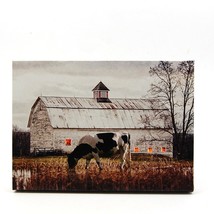 White Barn Country Farm LED Light Up Lighted Canvas Wall Art or Tabletop Picture - £16.38 GBP