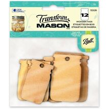 Ball Mason Canning Jar Wood Tags 12-pc Tan Embellishment Craft Projects ... - $14.97