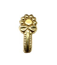 Antique vertical gold finish nose ring corkscrew ring l bend  - £14.36 GBP