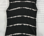 AllSaints Tank Top Womens 6 Black White Stripe Cotton Tie Dye Style - $24.74
