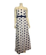 Vineyard Vines White W Blue Seashell Print Strapless Long Dress Sz 12 - $887.77 MXN