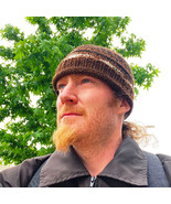 Hand Knit Wool Slouchy Beanie - Soft Warm Knit Brown Alpaca Wool Winter ... - $39.59