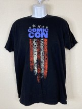 Next Level Men Size L Black Comic Con Retro Flag T Shirt Short Sleeve - $7.31