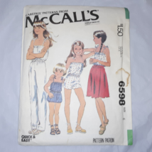 1979 Carefree Patterns McCall&#39;s 6598 Children&#39;s Jumpsuit and Wrap Skirt ... - £14.32 GBP