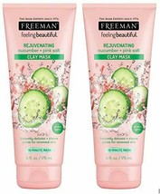 2 Pack Freeman Rejuvenating Cucumber + Pink Salt Clay Mask /6 Fl Oz Each - £14.79 GBP
