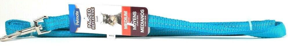 1 Ct Petmate Medium 5/8" X 6' Teal Padded Reflective Leash - $14.99