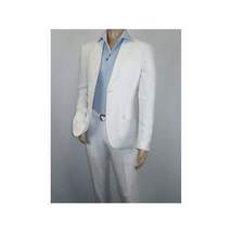 Men Premium 100% Linen Cocktail Suit by INSERCH Breathable and cool SU880 White image 5