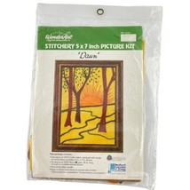 WonderArt Stitchery Embroidery Kit Dawn in a Forest Stamped Design Vintage 70s - £18.61 GBP