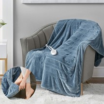 Heated Blanket With Foot Pocket, Machine Washable Extremely Soft And, 50 X 62 - £45.49 GBP