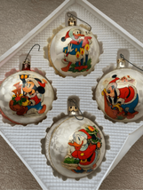 Disney Kurt Adler Vintage Ball Ornaments-Mickey Minnie Glass In Box Christmas - £20.50 GBP