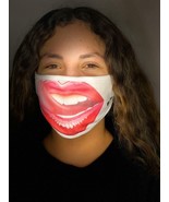Reusable 3 Lay Protective Face Mask Animated Smile Open Mouth Tong Out f... - $166.12 MXN