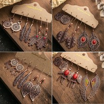 Multi Boho Nature Drop Earrings - 3 Pairs - £9.87 GBP