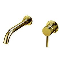 Gold Color Modern Wall-mounted Bathroom lavatory Sink Faucet Single Hand... - £77.84 GBP