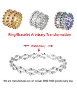 2 In 1 New Creative Magic Stretchable Ring Bracelet For Women Charm Shin... - $255.95 MXN