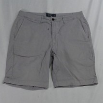 Abercrombie &amp; Fitch 32 x 9&quot; Gray Flat Front Stretch Cotton Mens Chino Shorts - £16.54 GBP