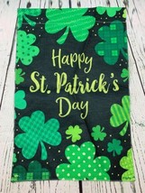 Shamrocks St Patricks Day Flag 12x18 Inch Double Sided Day Garden Flag - £11.20 GBP