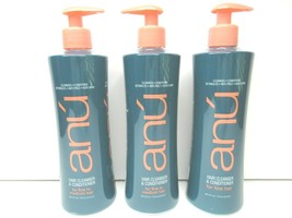 3 ANU Shampoo Hair Cleanser Conditioner FINE HAIR 16 Oz Detangle Anti-Frizz NEW - £21.70 GBP