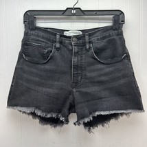 Abercrombie Fitch Shorts Womens 26/2 Faded Black Boyfriend Midrise Denim Fray - £19.22 GBP