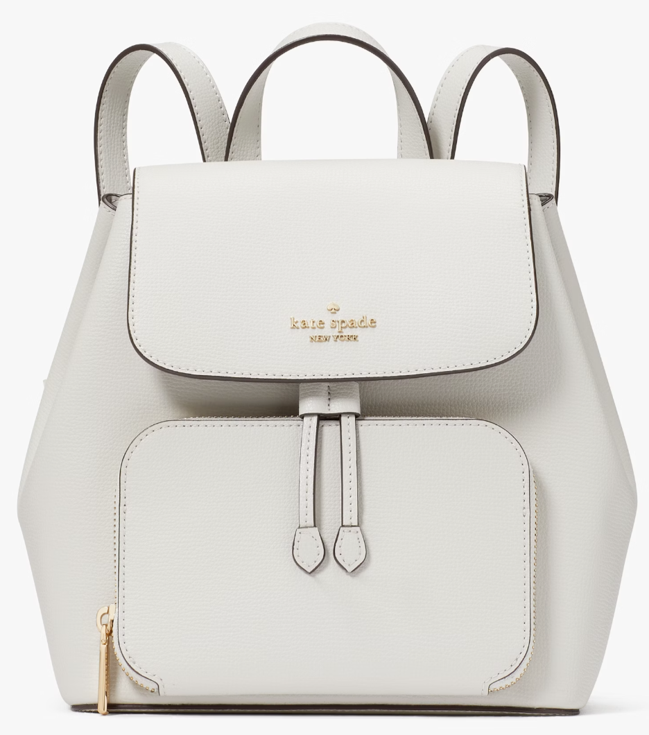 Kate Spade Kristi Medium Flap Backpack Quill Grey Leather KA695 NWT $379 MSRP