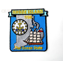 Us Rhode Island State Name Map Embroidered Patch 3 Inches - £4.28 GBP