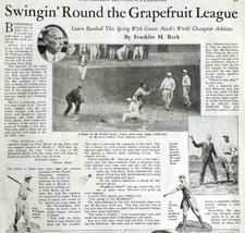 1931 Baseball Connie Mack Advertisement Article Grapefruit League Cramer... - $27.50