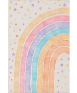 Rugease Rug Multicolor Rainbow Children 4&#39; X 6&#39; Stain Resistant Rectangular - $89.99